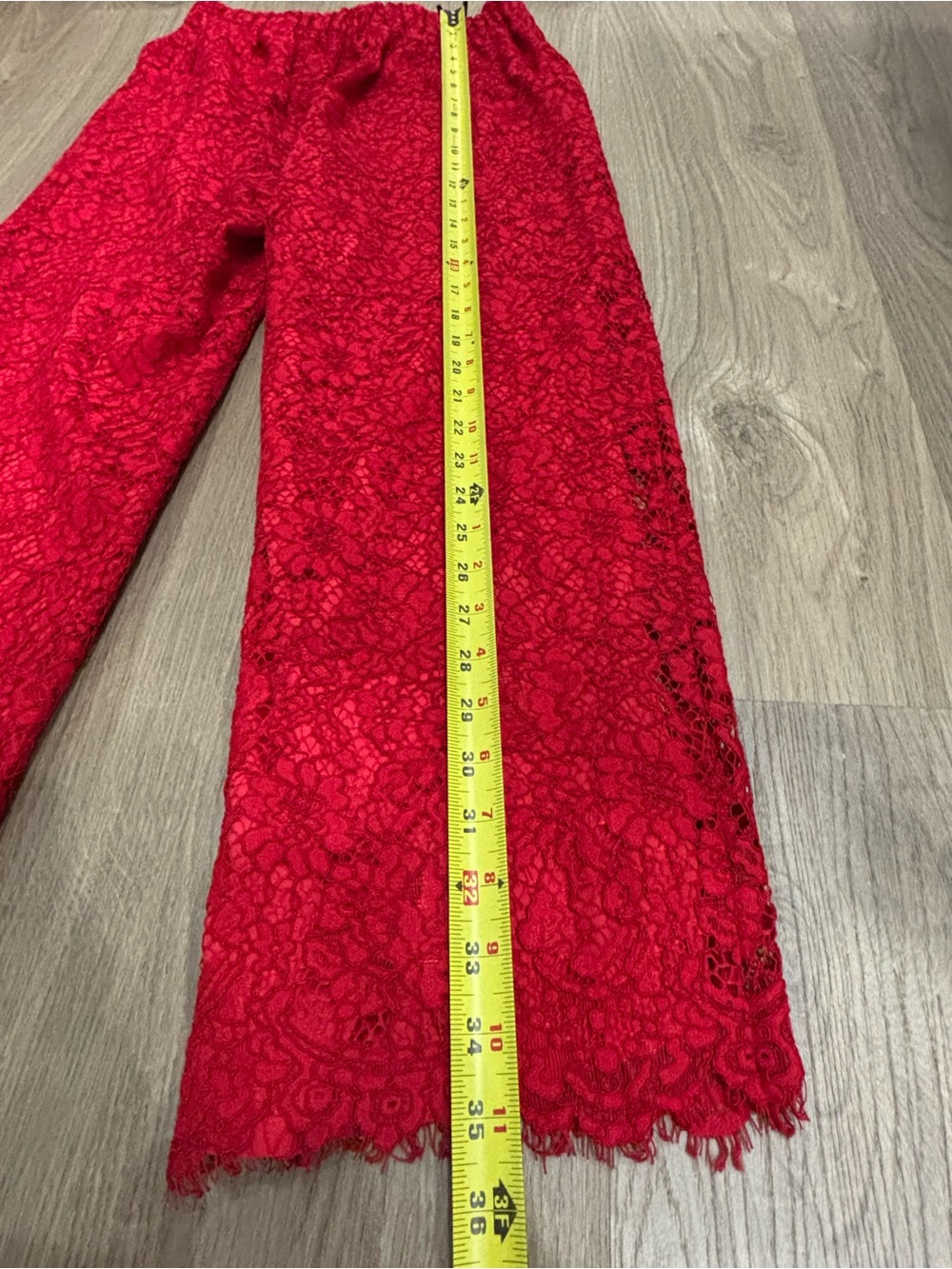 J. Crew Red Lace Wide-Leg Lined Pants Size 4 - Picture 6 of 7